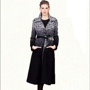 Samuel Dong Wool Leopard Print Jacket Dress